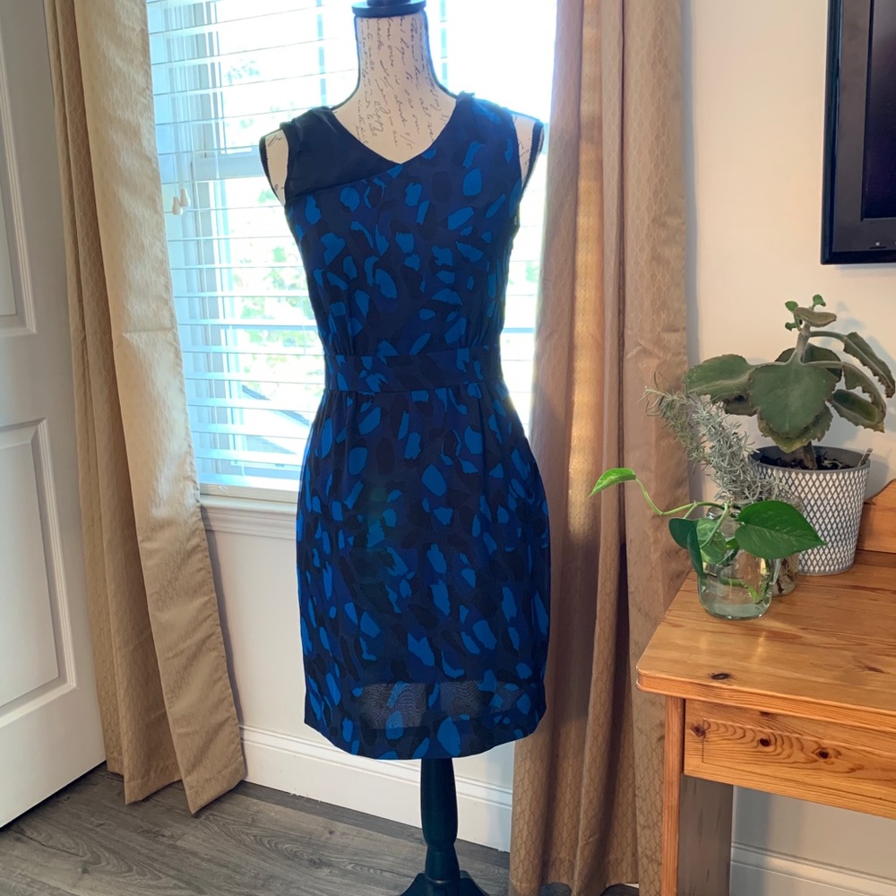 Blue Geometric mini dress